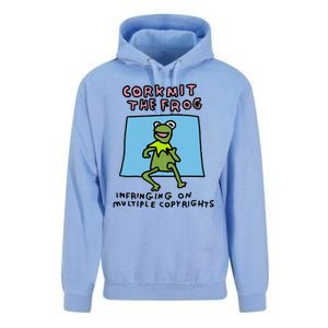 Corkmit The Frog Infringing On Multiple Copyrights Frog Meme Unisex Surf Hoodie