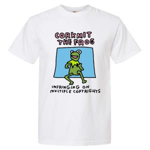 Corkmit The Frog Infringing On Multiple Copyrights Frog Meme Garment-Dyed Heavyweight T-Shirt