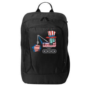 Crane Truck Firecrackers 4th Of July Baby Boy City Backpack