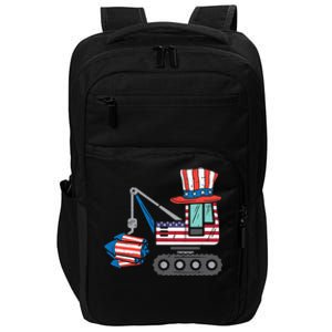 Crane Truck Firecrackers 4th Of July Baby Boy Impact Tech Backpack