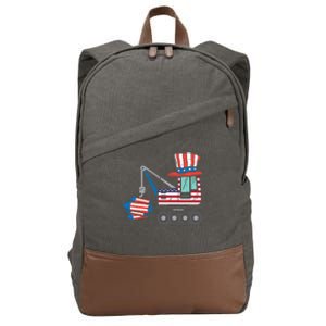 Crane Truck Firecrackers 4th Of July Baby Boy Cotton Canvas Backpack