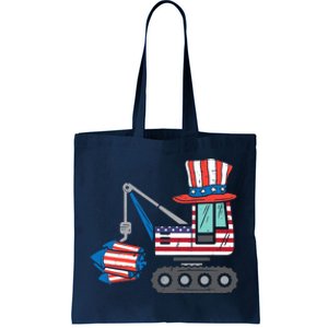 Crane Truck Firecrackers 4th Of July Baby Boy Tote Bag