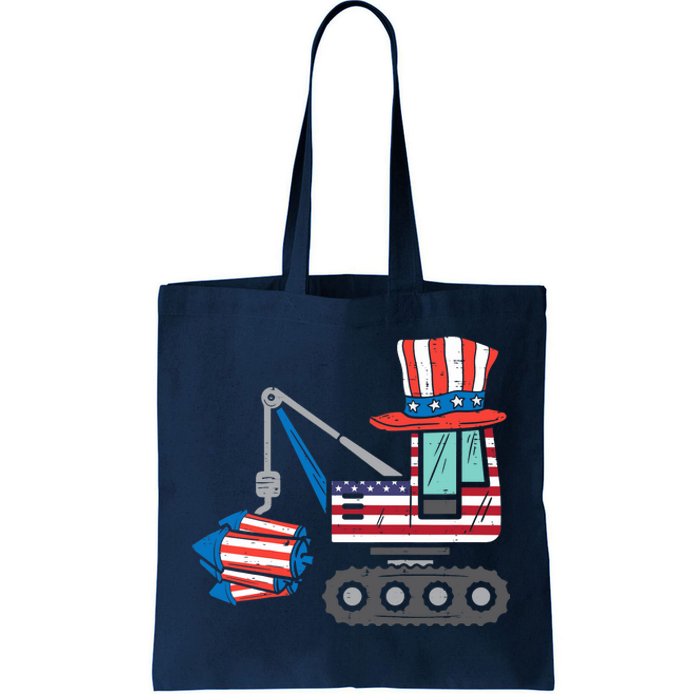 Crane Truck Firecrackers 4th Of July Baby Boy Tote Bag