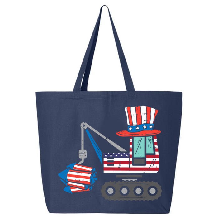 Crane Truck Firecrackers 4th Of July Baby Boy 25L Jumbo Tote