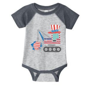 Crane Truck Firecrackers 4th Of July Baby Boy Infant Baby Jersey Bodysuit