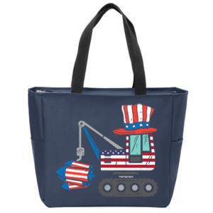 Crane Truck Firecrackers 4th Of July Baby Boy Zip Tote Bag