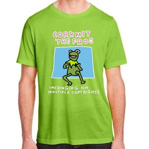 Corkmit The Frog Infringing On Multiple Copyrights Frog Meme Adult ChromaSoft Performance T-Shirt