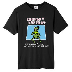 Corkmit The Frog Infringing On Multiple Copyrights Frog Meme Tall Fusion ChromaSoft Performance T-Shirt