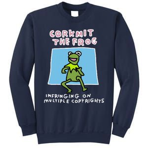 Corkmit The Frog Infringing On Multiple Copyrights Frog Meme Sweatshirt