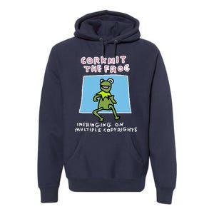 Corkmit The Frog Infringing On Multiple Copyrights Frog Meme Premium Hoodie