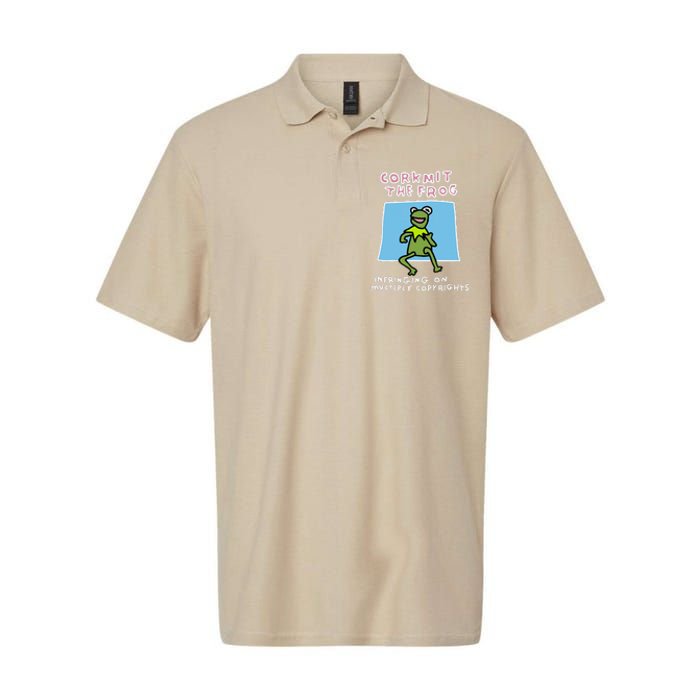 Corkmit The Frog Infringing On Multiple Copyrights Frog Meme Softstyle Adult Sport Polo