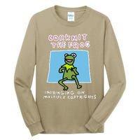 Corkmit The Frog Infringing On Multiple Copyrights Frog Meme Tall Long Sleeve T-Shirt