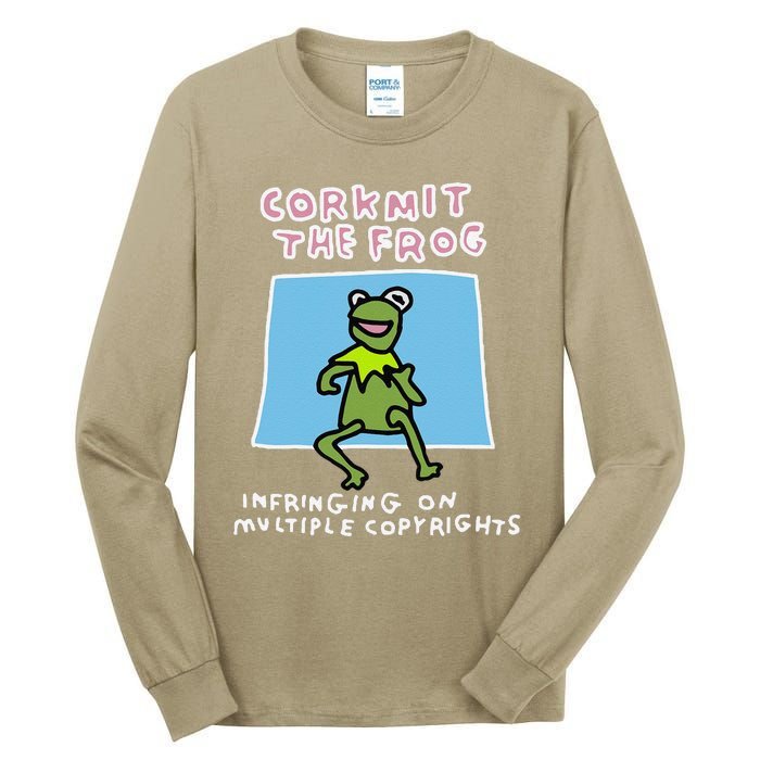 Corkmit The Frog Infringing On Multiple Copyrights Frog Meme Tall Long Sleeve T-Shirt