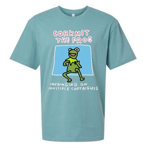 Corkmit The Frog Infringing On Multiple Copyrights Frog Meme Sueded Cloud Jersey T-Shirt