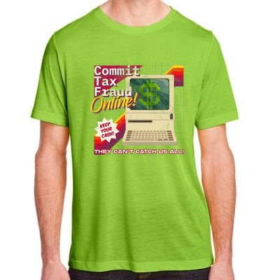 Commit Tax Fraud Online! Distressed Retro Video Game Box Art Adult ChromaSoft Performance T-Shirt