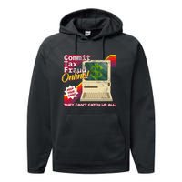 Commit Tax Fraud Online! Distressed Retro Video Game Box Art Performance Fleece Hoodie