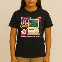 Commit Tax Fraud Online! Distressed Retro Video Game Box Art T-Shirt