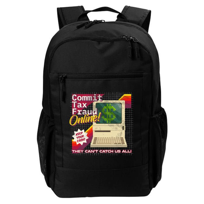 Commit Tax Fraud Online! Distressed Retro Video Game Box Art Daily Commute Backpack