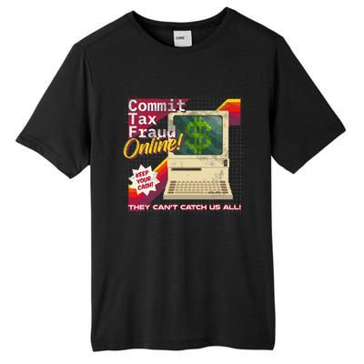 Commit Tax Fraud Online! Distressed Retro Video Game Box Art Tall Fusion ChromaSoft Performance T-Shirt