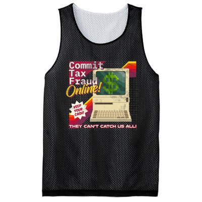 Commit Tax Fraud Online! Distressed Retro Video Game Box Art Mesh Reversible Basketball Jersey Tank