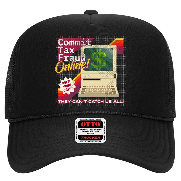 Commit Tax Fraud Online! Distressed Retro Video Game Box Art Trucker Hat