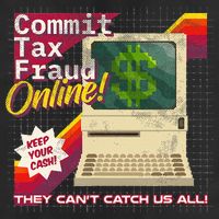 Commit Tax Fraud Online! Distressed Retro Video Game Box Art Trucker Hat