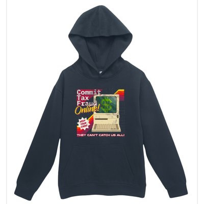 Commit Tax Fraud Online! Distressed Retro Video Game Box Art Urban Pullover Hoodie