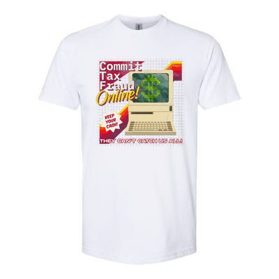 Commit Tax Fraud Online! Distressed Retro Video Game Box Art Softstyle CVC T-Shirt