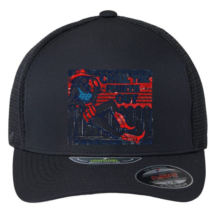 Chill The Fourth Out Funny 4th Of July Flexfit Unipanel Trucker Cap