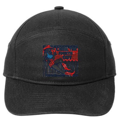 Chill The Fourth Out Funny 4th Of July 7-Panel Snapback Hat