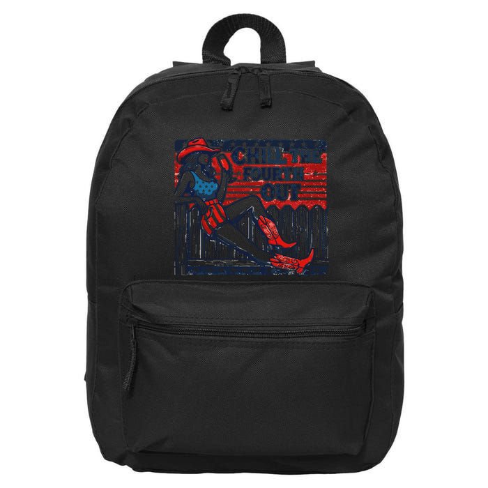 Chill The Fourth Out Funny 4th Of July 16 in Basic Backpack