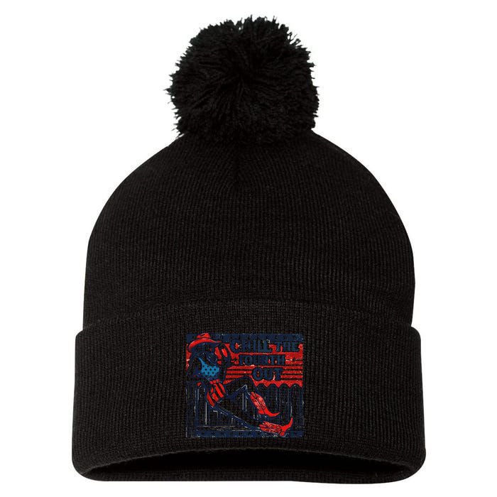 Chill The Fourth Out Funny 4th Of July Pom Pom 12in Knit Beanie