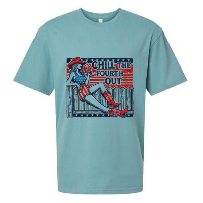 Chill The Fourth Out Funny 4th Of July Sueded Cloud Jersey T-Shirt