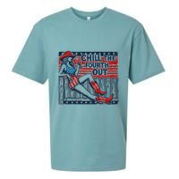 Chill The Fourth Out Funny 4th Of July Sueded Cloud Jersey T-Shirt