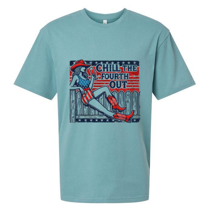 Chill The Fourth Out Funny 4th Of July Sueded Cloud Jersey T-Shirt