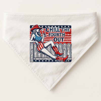 Chill The Fourth Out Funny 4th Of July USA-Made Doggie Bandana