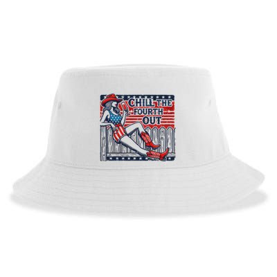Chill The Fourth Out Funny 4th Of July Sustainable Bucket Hat