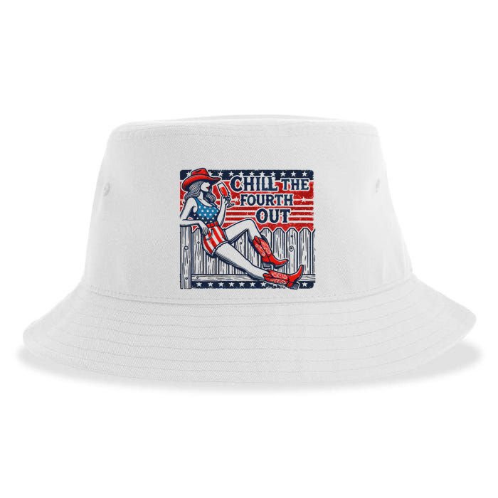 Chill The Fourth Out Funny 4th Of July Sustainable Bucket Hat
