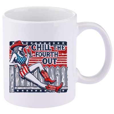 Chill The Fourth Out Funny 4th Of July 11oz C Handle Ceramic Mug