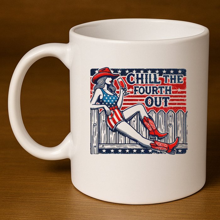 Chill The Fourth Out Funny 4th Of July 11oz C Handle Ceramic Mug