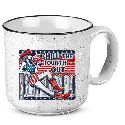Chill The Fourth Out Funny 4th Of July 15oz Campfire Ceramic Mug