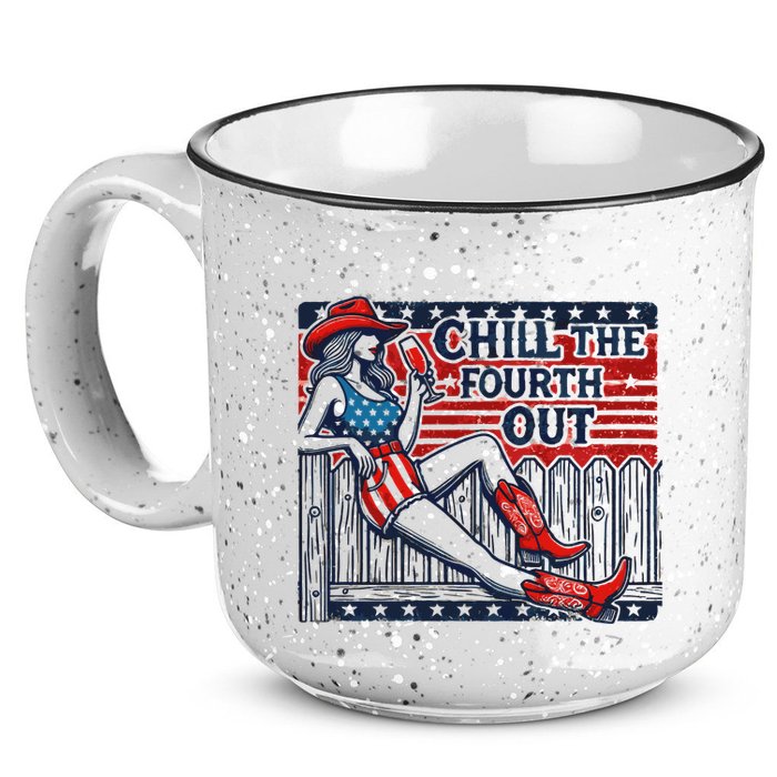 Chill The Fourth Out Funny 4th Of July 15oz Campfire Ceramic Mug