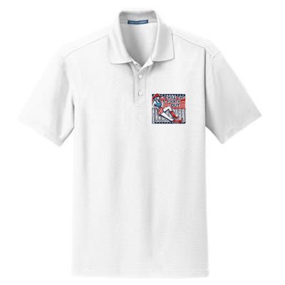 Chill The Fourth Out Funny 4th Of July Dry Zone Grid Polo