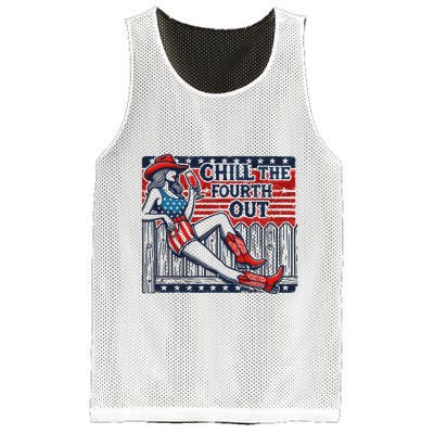 Chill The Fourth Out Funny 4th Of July Mesh Reversible Basketball Jersey Tank