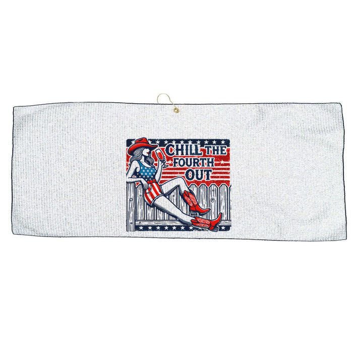 Chill The Fourth Out Funny 4th Of July Large Microfiber Waffle Golf Towel