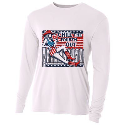 Chill The Fourth Out Funny 4th Of July Cooling Performance Long Sleeve Crew