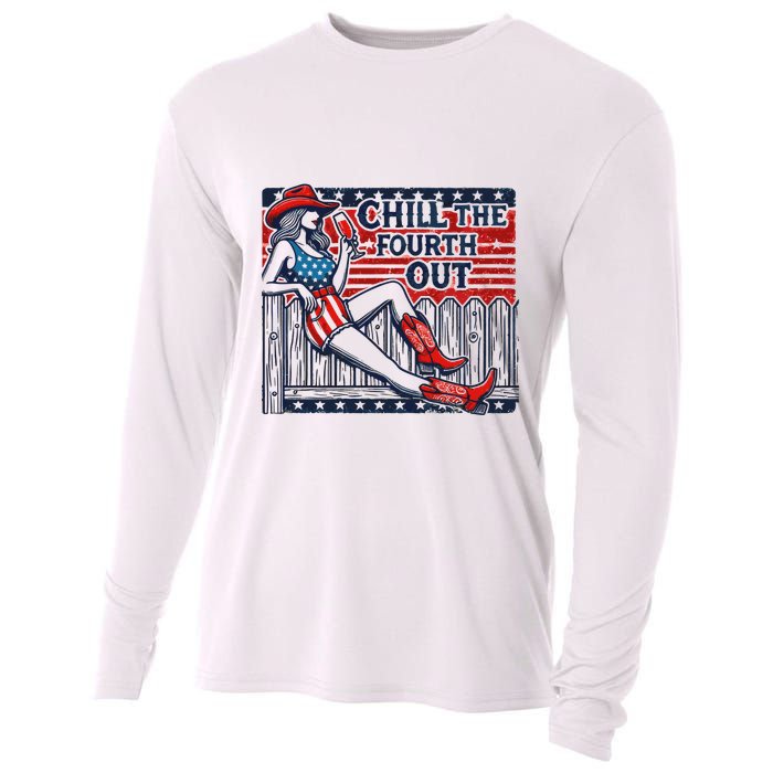 Chill The Fourth Out Funny 4th Of July Cooling Performance Long Sleeve Crew