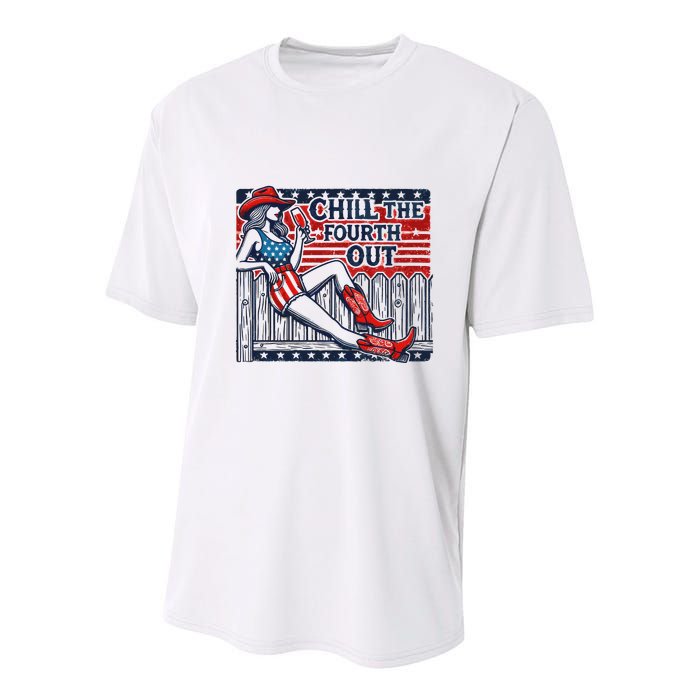Chill The Fourth Out Funny 4th Of July Youth Performance Sprint T-Shirt