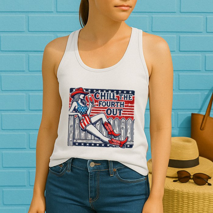 Chill The Fourth Out Funny 4th Of July Womens Tank Top