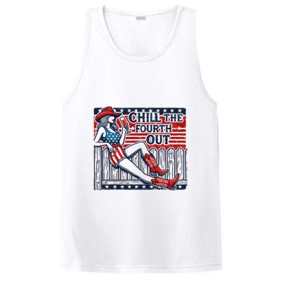 Chill The Fourth Out Funny 4th Of July PosiCharge Competitor Tank